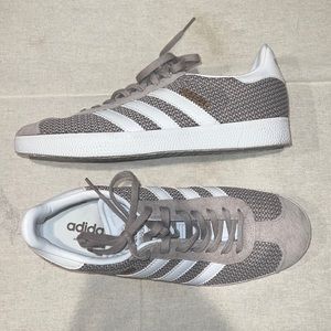 NEW Women Adidas Gazelle Taupe Tweed Shoes Size 8